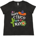 thumbnail image 3 of Inktastic Happy Cinco De Mayo- Sombrero, Cactus, Flowers Women's Plus Size T-Shirt, 3 of 5