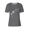 thumbnail image 4 of Tii.MM Hauts d'Été pour Femmes 2025 T-Shirt Graphique à Manches Courtes Col Ras du Cou T-Shirts à Imprimé Pissenlit T-Shirts Mignons Basiques, 4 of 4