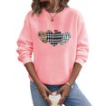 thumbnail image 4 of CFLVAEK Women's Valentines Day Long Sleeve Sweatshirts Loose Fitting Crewneck Tops Cute Plaid Heart Print Shirts Valentine' Day Gifts for Her 2025 XL, 4 of 8