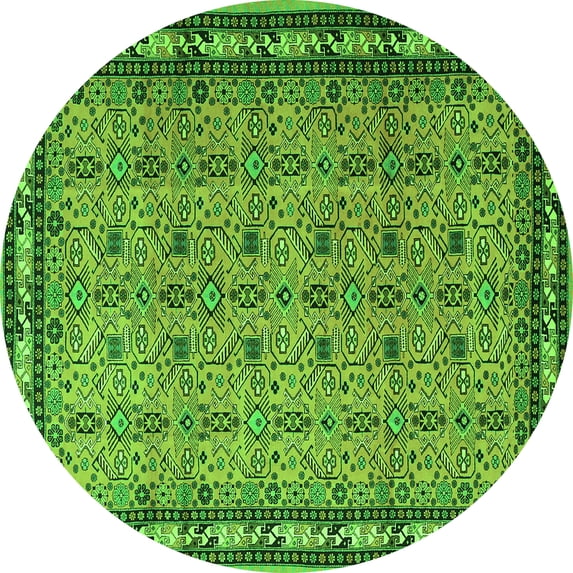 Ahgly Company Indoor Round Persian Green Traditional Area Rugs, 6' Round