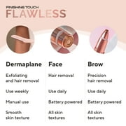 Finishing Touch Flawless Dermaplane Facial Exfoliator and Hair Remover, Facial Hair Removal for Women, 6 Count