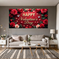 thumbnail image 5 of LUUFILx Valentines Day Backdrop Rose Heart Background Banner Romantic Decorations Party Supplies Photography Props Celebration Decor, 5 of 8