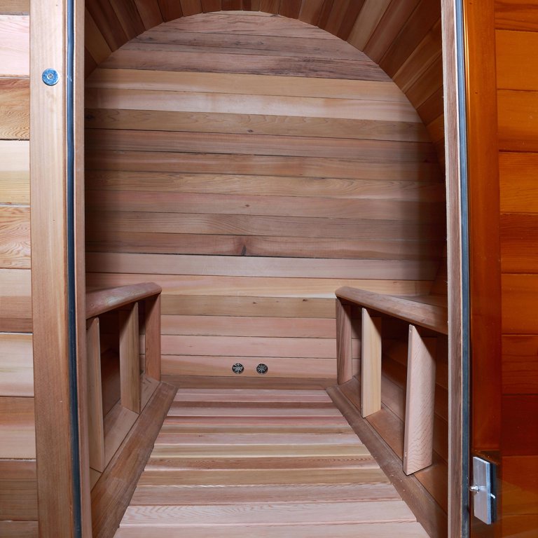 ALEKO SB4CEDAR Outdoor and Indoor Rustic Western Red Cedar Barrel Sauna,  4.5 kW Harvia KIP Heater, 4 Person - Walmart.com