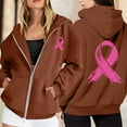 thumbnail image 2 of Yuannlog Womens Hoodies Zip Up Coats Fleece Pullovers Breast Cancer Awareness Month Long Sleeve Pockets Drawstring Casual Sweatshirts Jackets, 2 of 6