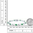 thumbnail image 4 of Gem Stone King 3.73 Cttw Oval Green Simulated Emerald and Diamond Greek Vine Tennis Bracelet for Women | 925 Sterling Silver | 7 inch | Fine Jewelry Gifts for Women Mom Wife Her, 4 of 5