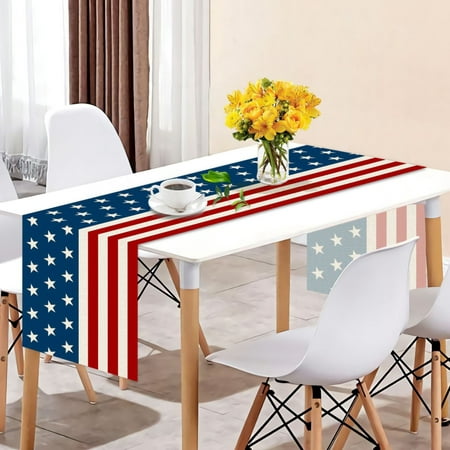 

Stripes Stars Boots Freedom 4th of July Patriotic Memorial Day Table Runner Independence Day Holiday Kitchen Dining Table Decor for Indoor Outdoor Home Party Decoration 13 x 72 Inch