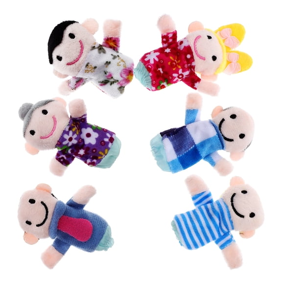 MEIBUTYUP 6Pcs Realistic Family Member Hand Puppets with Cute Expressions for Home Use