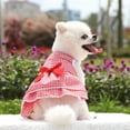 thumbnail image 6 of Walbest Dog Dress Plaid Dog Dress with Bow XSmall Dog Clothing Dog Cat Summer Pink Red Clothes for Small Medium and Large Dogs Girl XS-L, 6 of 7