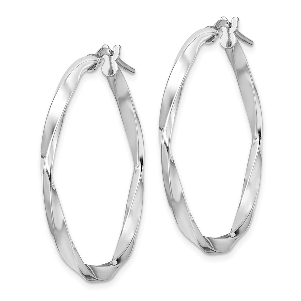925 Sterling Silver 2.5x30mm Twisted Hoop Earrings Ear Hoops Set Round Fine Jewelry For Women Gifts For Her