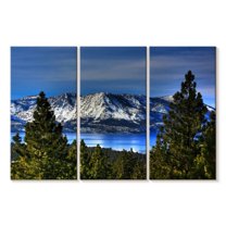 Elephant Stock Lake Tahoe Sierra Mountains Wall Art - Horizontal Multi Panel Canvas - Living Room Wall Decor - Nature Multi Panel - Green And Blue Decor - 38" x 24"