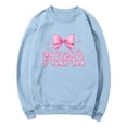 thumbnail image 5 of Women's Mama Printed Crewneck Sweatshirt Long Sleeve fashion Graphic Casual Pullover Tops for Daily Wear (L, Light Blue), 5 of 5