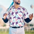 thumbnail image 6 of Daiia Ornamental Turtles Mens Baseball Jersey Button Down Shirts Short Sleeve Sports Uniforms-4X-Large, 6 of 9