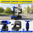 thumbnail image 3 of SACVON Mobility Scooters for Seniors with Thick Comfort Seat,USB Charging Port & Widened Front Guard,Powered Mobility Scooter for Adults,250W Motor,330 lbs Capacity,Blue, 3 of 11