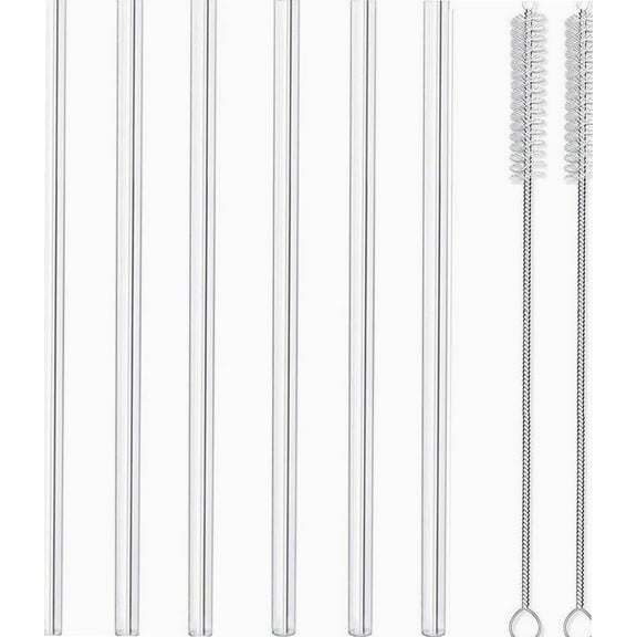 Glass Straws Reusable Drinking Straws – Pack of 6 Straight (Diameter 10 mm)