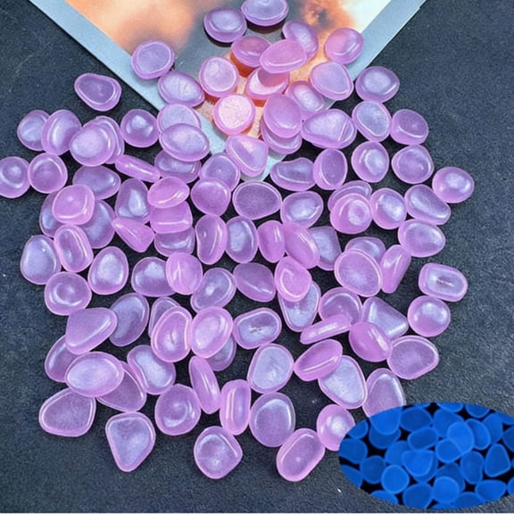 1CM Mini Luminous Pebbles, Garden Fluorescent Gravel, Fish Tank Landscape Decor, Tiny Glow Stone Ornament for Yard Aquarium Home Micro Layout