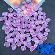 Fluorescent Luminous Fish Tank Garden Resin Ornament, Mini Underwater Light Decoration Stones for Aquariums, Night Glow, Round, Pack of 1