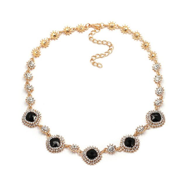 Sonducket Necklace Crystal Bling Brightness Unique Polishing Birthday Leisure Wedding Elegant Style Pendant Chain Gift Exquisite Type3