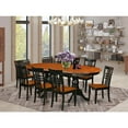 thumbnail image 2 of East West Furniture 9  Pc  Table  and  chair  set  with  a  Table  and  8  Dining  Chairs  in  Black  and  Cherry, 2 of 4