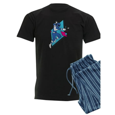 

CafePress - Power Rangers Blue Ranger Punching - Men s Dark Pajamas