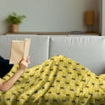 thumbnail image 3 of Queen Bee Soft Flannel Fleece Throw Blanket, Repeating Continuous Print of Striped Buzzing Flies, Cozy Plush for Indoor and Outdoor Use, 50" x 70", Mustard Charcoal Grey, by Ambesonne, 3 of 5
