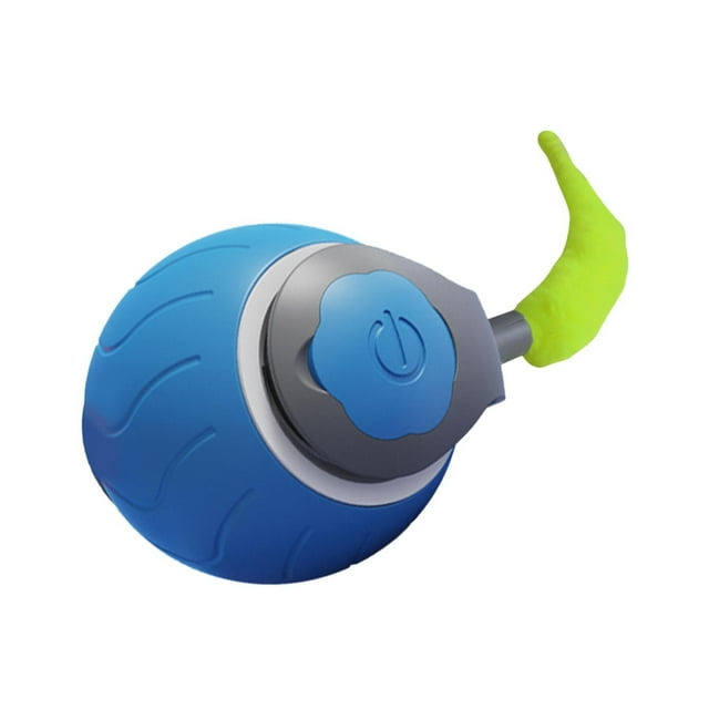 Pelota de juguete interactiva para gatos, bola rodante automática que se mueve para gatos de interior Azul