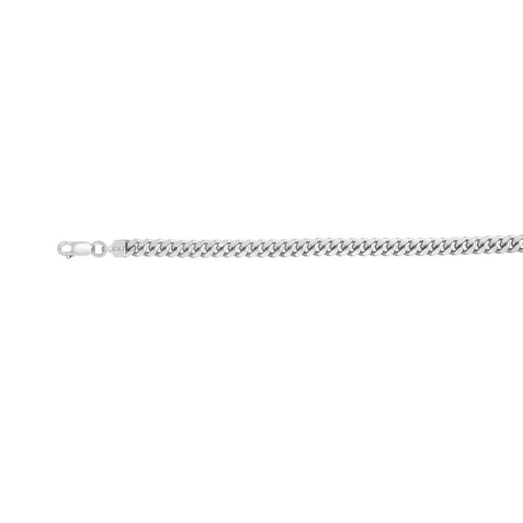 Sterling Silver 8.5 Inch With Rhodium Finish Shiny Fancy Chain With Lobster Clasp Bracelet