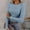 Light Blue, variant on Women's Long Sleeve Stretch T-Shirt Soft Ribbed Crewneck Casual Fitted Basic Top Comfortable Everyday Wear