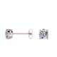 thumbnail image 4 of JeenMata Pendientes de Botón con Solitario de Moissanita de Talla Cojín de 2 Quilates en Baño de Oro Rosa de 18 K sobre Plata, 4 of 5