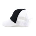 thumbnail image 3 of NYFASHION101 Blank Mesh Adjustable Snapback Cotton 6-Panel Trucker Hat Cap, White/Black, 3 of 3