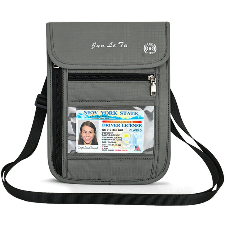 Egoelife Travel Neck Pouch, RFID Blocking Passport Holder, Money