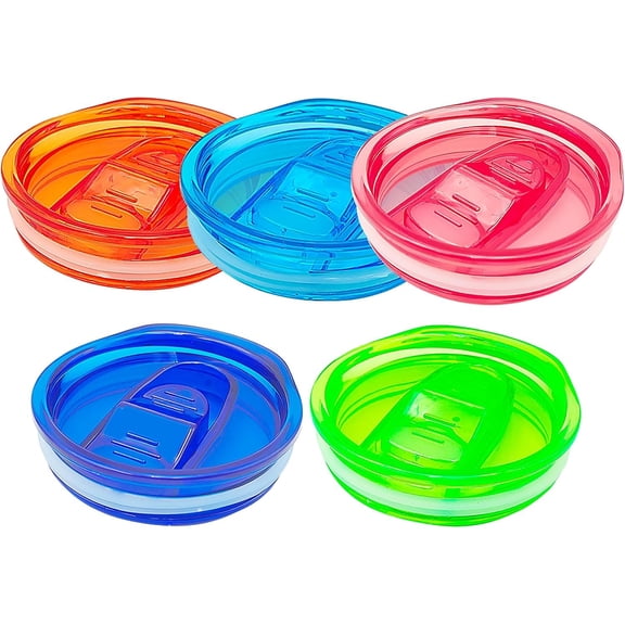 5 Pack 20 oz Skinny Replacement Lids - Plastic Splash Resistant Spill Proof Lid Cup Covers for Tumbler, Coffee Cooler Cup