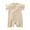 Beige, variant on LIIPEE Boys Girls Onesie Summer Comfort Ribbed Short Sleeve Solid Color Round Neck Button Down With Pocket Romper Girls Breathable Daily One-Pieces,Beige,0-3 Months
