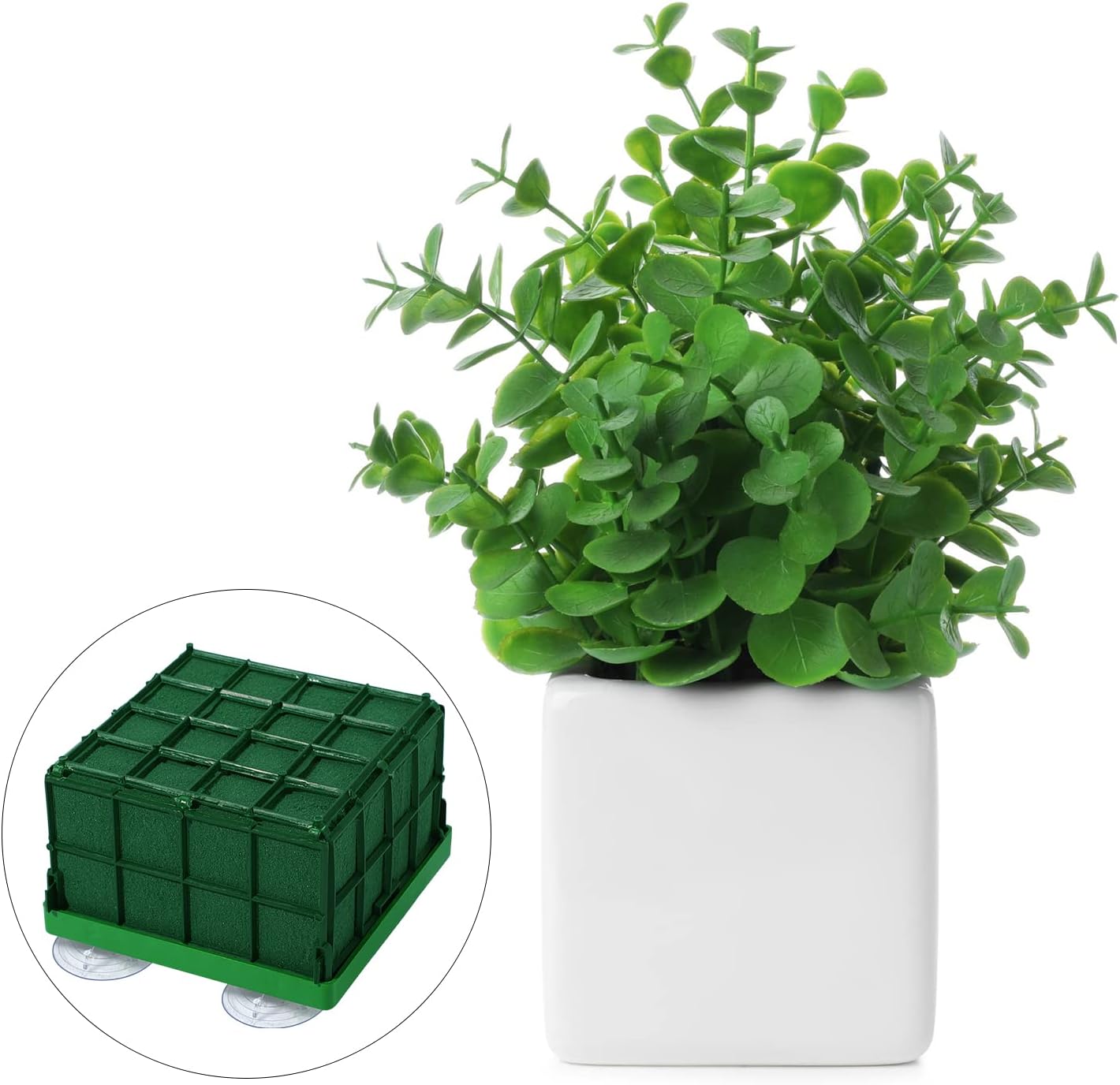 Cage Floral Foam for Flowers Square Floral Foam Cage Flower Holder with Floral Foam for Fresh Flowers Cage Bowl Table Centerpiece Floral Arrangement 11 x 11 x 9 cm/ 4.3 x 4.3 x 3.5 Inch (8 Pieces)