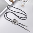 thumbnail image 6 of QccHieUs 3D Western Cowboy Hat Bolo Tie Vintage Accessories for Men Alloy Pendant Fashion Argent, 6 of 9