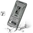 thumbnail image 3 of Designed for Google Pixel 9 (6.3 inch) Hybrid Case with Rotation Ring Stand Shockproof & Movable Camera Window PC & TPU Armor Dropproof Phone Case Cover [Gray], 3 of 9