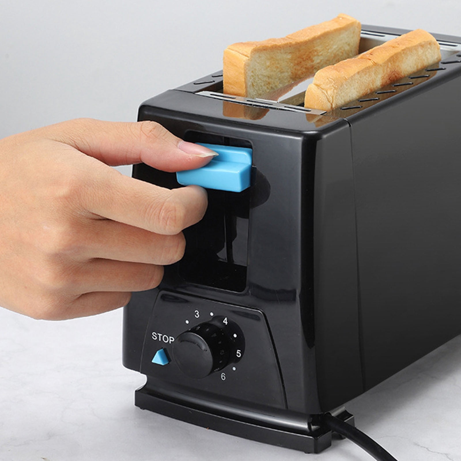 2 Slice Extra Wide Slot Toaster, Stainless Steel Toaster Machine with 6 Toast Settings, Removable Crumb Tray and Compact Design for Toasting Bread, Bagels, Waffles and Puff Pastry