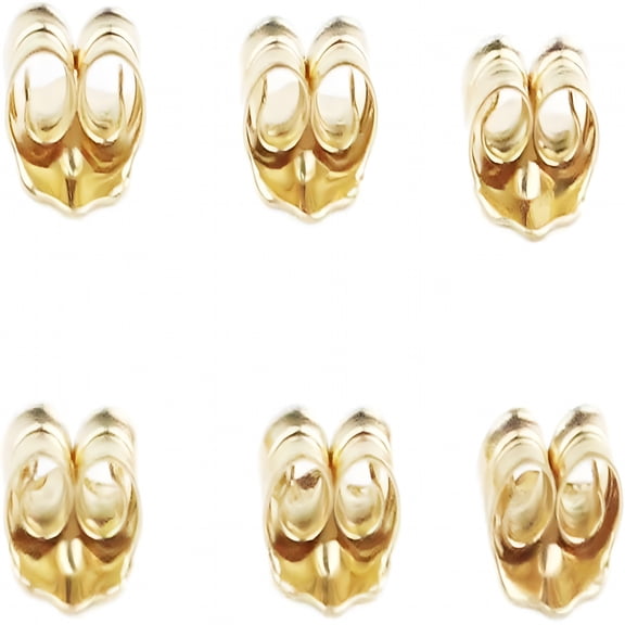 DESIGNICE 14K Gold Earring Back Yellow Ear Locking Earring Backs Replacements (3 Pairs)
