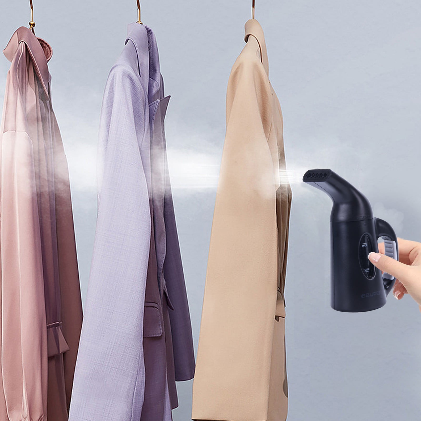 Gnmfd Handheld Travel Garment Steamer for Clothes Wrinkle Remover, Portable Mini Steam Iron for Home Hotel Curtains Dresses Shirts Bedding, Powerful Quick Heating Travel Use