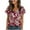 Burgundy, variant on Womens Summer Tops Fashion Floral Printed Short Sleeve T Shirts Casual V Neck Cute Trendy Tunic Blouses
