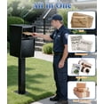 thumbnail image 3 of Esheno All in One Locking Mailbox Galvanized Steel with Combo Lock Key Weatherproof for Mail Packages Black, 3 of 7