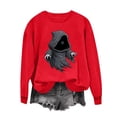 thumbnail image 2 of Halloween Fleece Lined Sweatshirts For Women Fall Crewneck Long Sleeve Ghost Printed Casual Pullover Tops S-XXL, 2 of 6