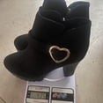 thumbnail image 4 of Taqqpue Boots for Women Ankle Booties Women's Heel Ankle Boots With Metal Heart Embellishment Plus Size Winter Style Comfortable Height-Increasing Thick-Soled Short Boots Women' for Women, 4 of 8