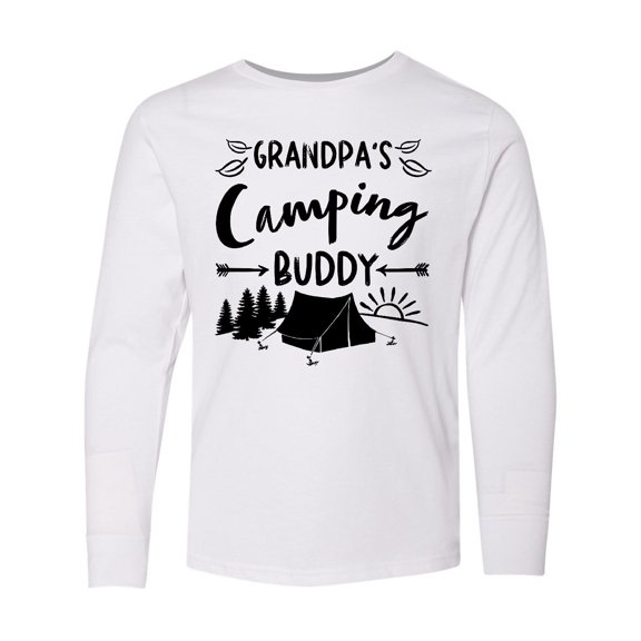 Inktastic Grandpas Camping Buddy Long Sleeve Youth T-Shirt
