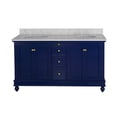 thumbnail image 3 of Bella 60" Double Bathroom Vanity with Royal Blue Cabinet and Carrara Marble Top, 3 of 6