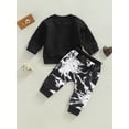thumbnail image 4 of Bagilaanoe 2Pcs Toddler Baby Boy Long Pants Set Letter Print Long Sleeve Sweatshirt Pullover Tops+ Trousers 3M 6M 12M 2T 3T Kids Casual Sweatsuit, 4 of 9