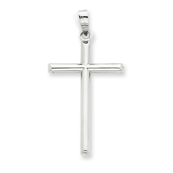 Finest Gold 14K White Gold Hollow Cross Pendant