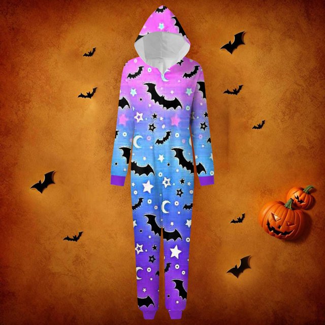 Halloween Pajamas Long Sleeved Zippered Family Matching Jumpsuit Romper Family Halloween Costumes Family Pajamas Matching Pjs