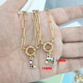 thumbnail image 1 of QMHJE inicial encanto AZ letras collar mujeres hombres gargantilla Color oro plata cadena de acero inoxidable 45 cm grande pequeño alfabeto DIY Tan Jianjun unisex, 1 of 2
