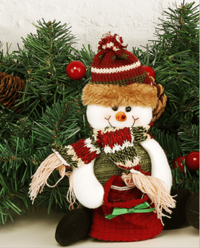 Christmas Gift Bags Felt Treat Choice Winter Party Santa Snowman Mittens Bells 