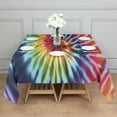 thumbnail image 3 of Colorful Tie Dye Pattern Square Tablecloth,Waterproof Square Table Cover,Wipeable Spillproof Washable Table Cover for Home Kitchen Party Decor 42"X42"(107x107cm), 3 of 6